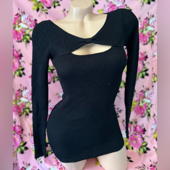 Candies retro pinup long sleeve peel top shirt blouse thermal 50’s bow Dollbaby - Picture 2 of 5